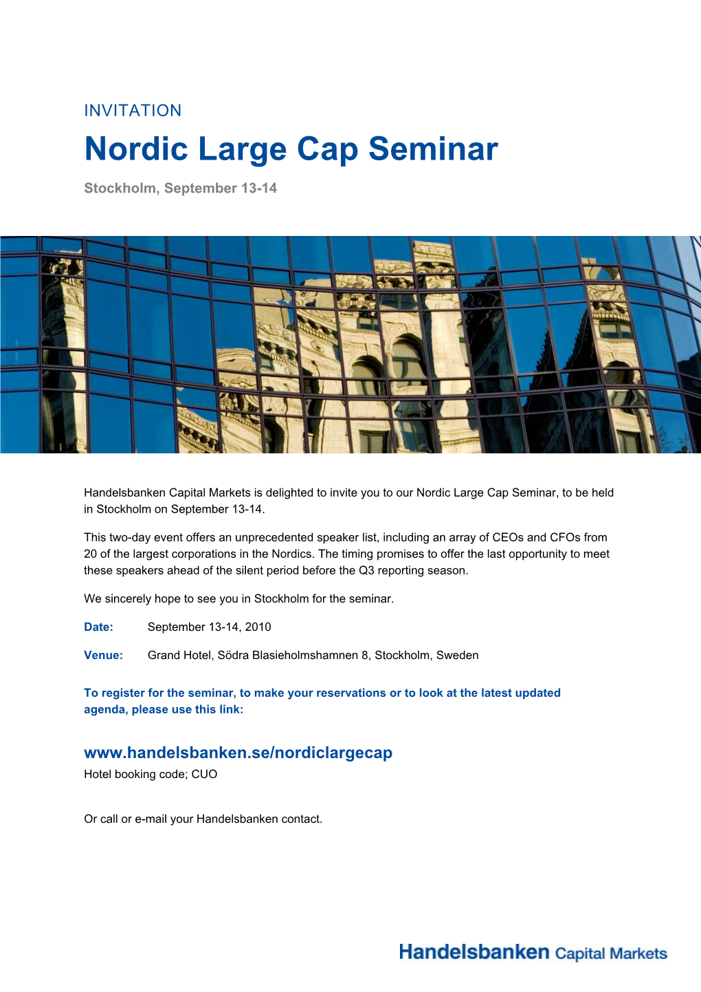 Nordic Large Cap Seminar