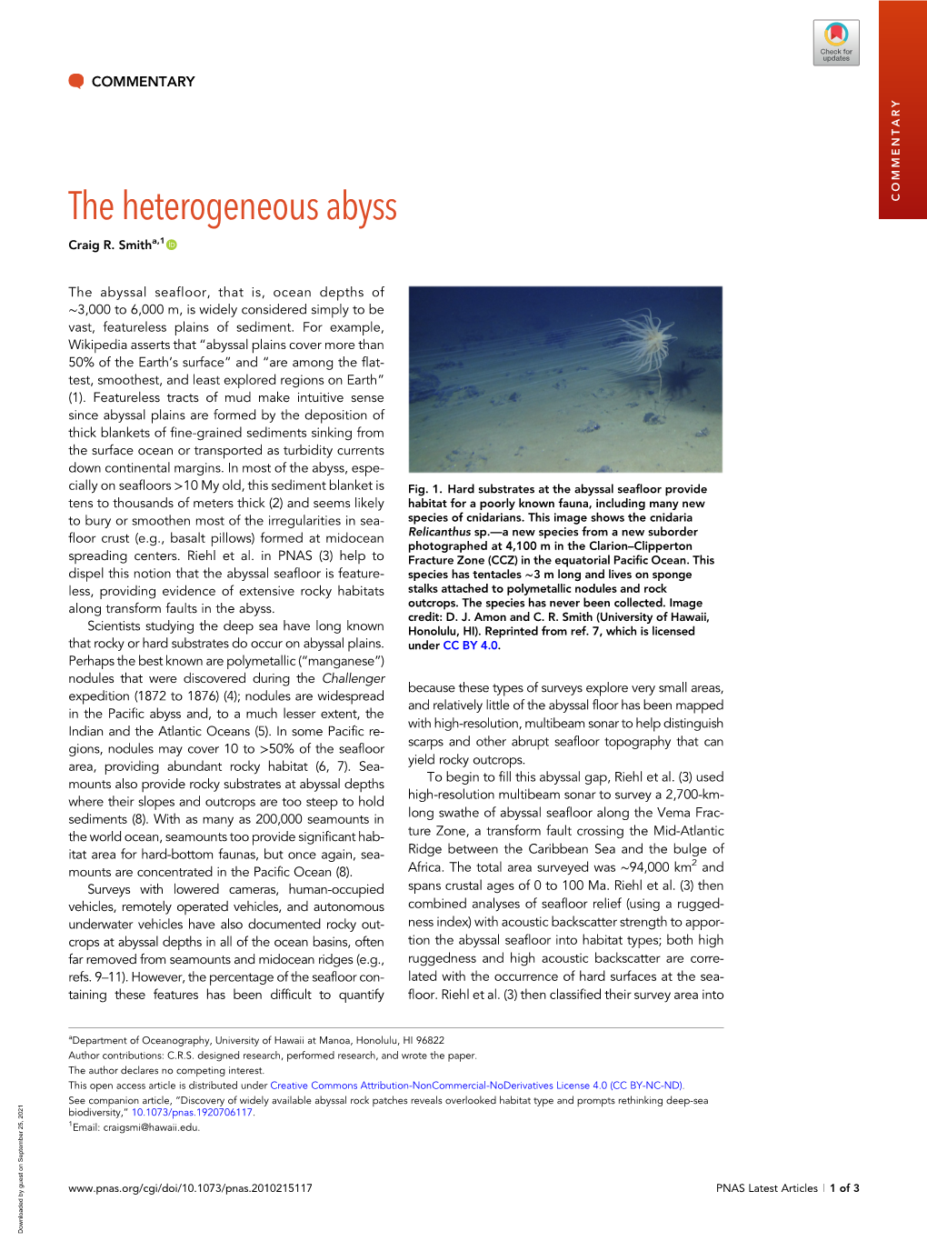 The Heterogeneous Abyss COMMENTARY Craig R