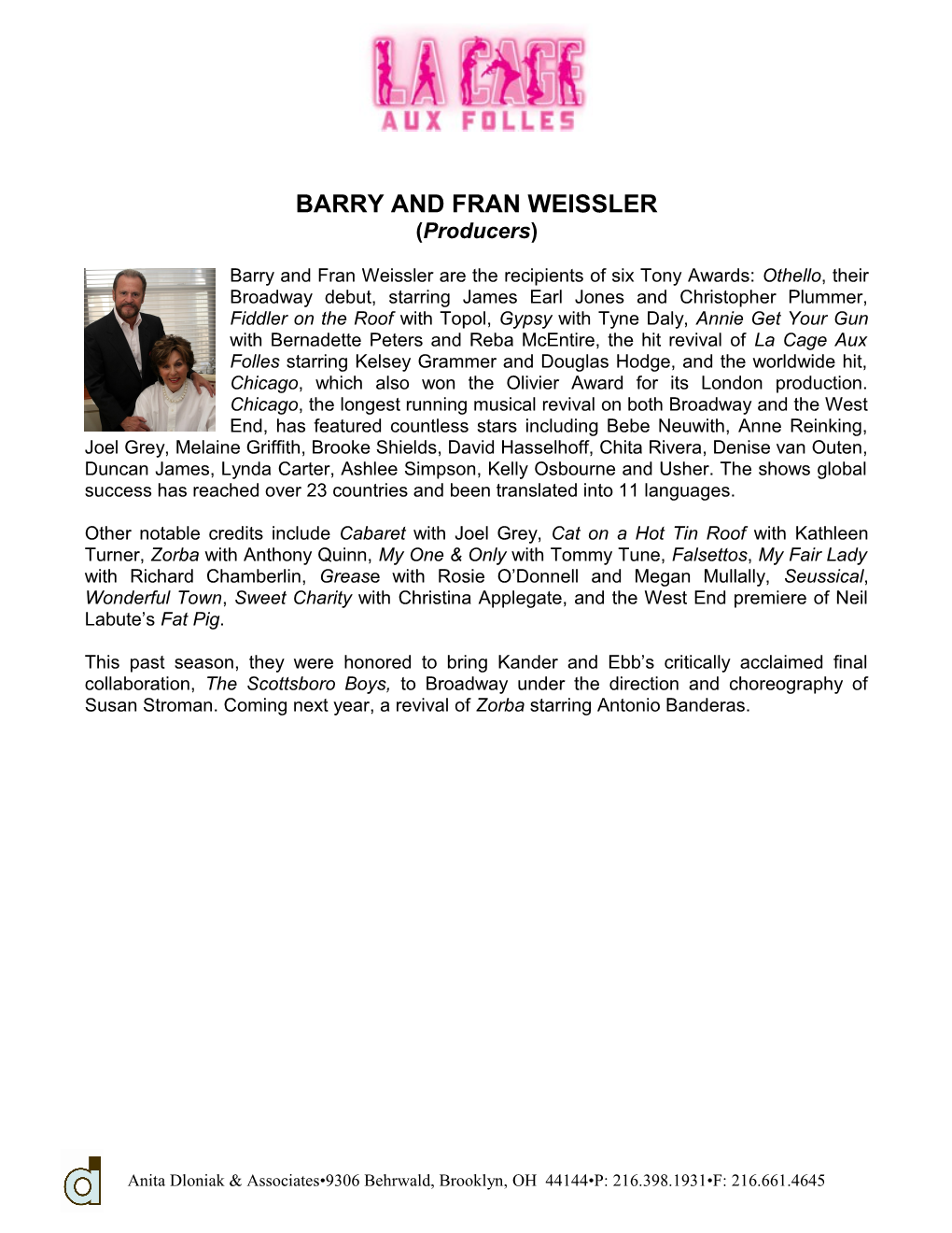 Barry and Fran Weissler