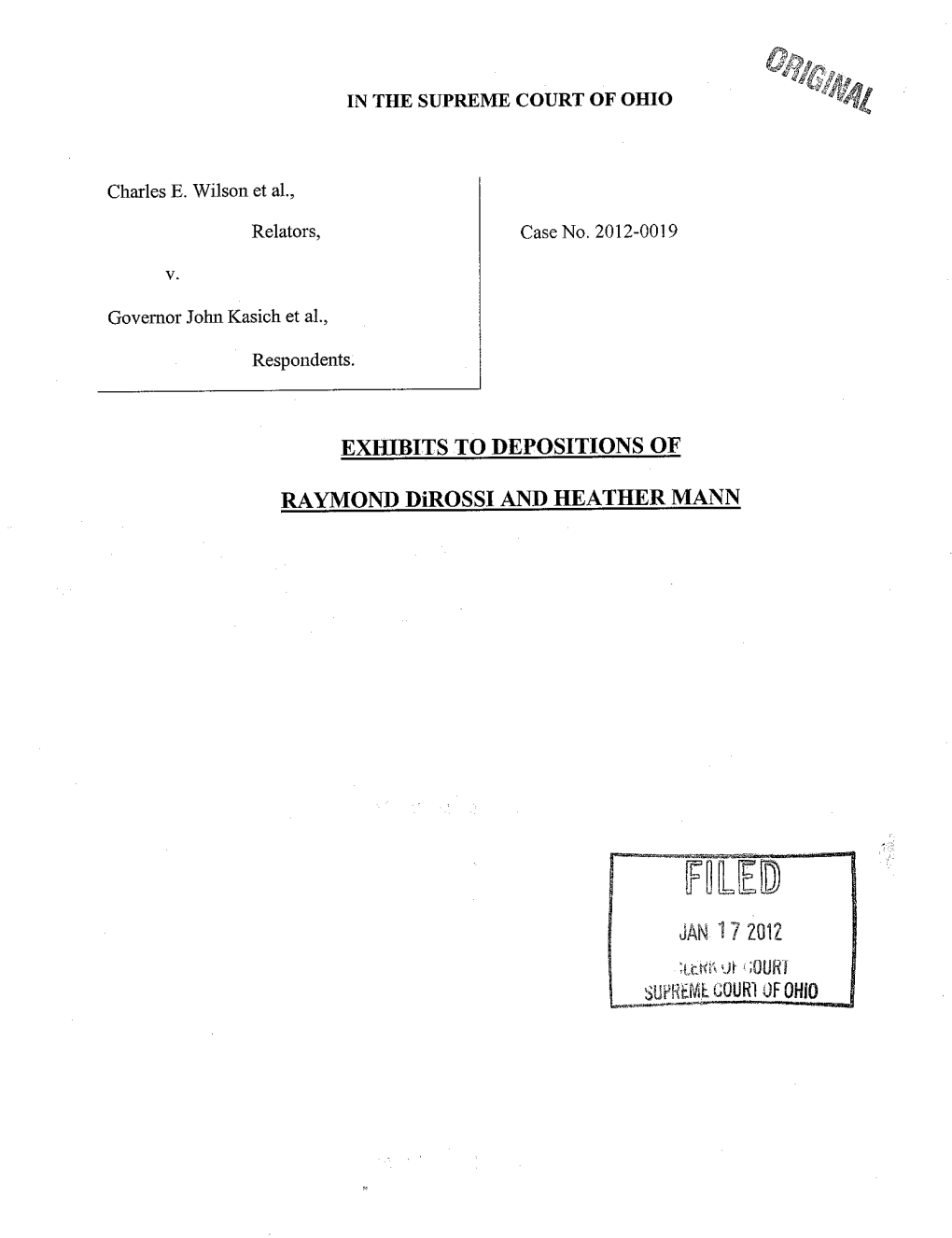 Exhibits to Depositions Of