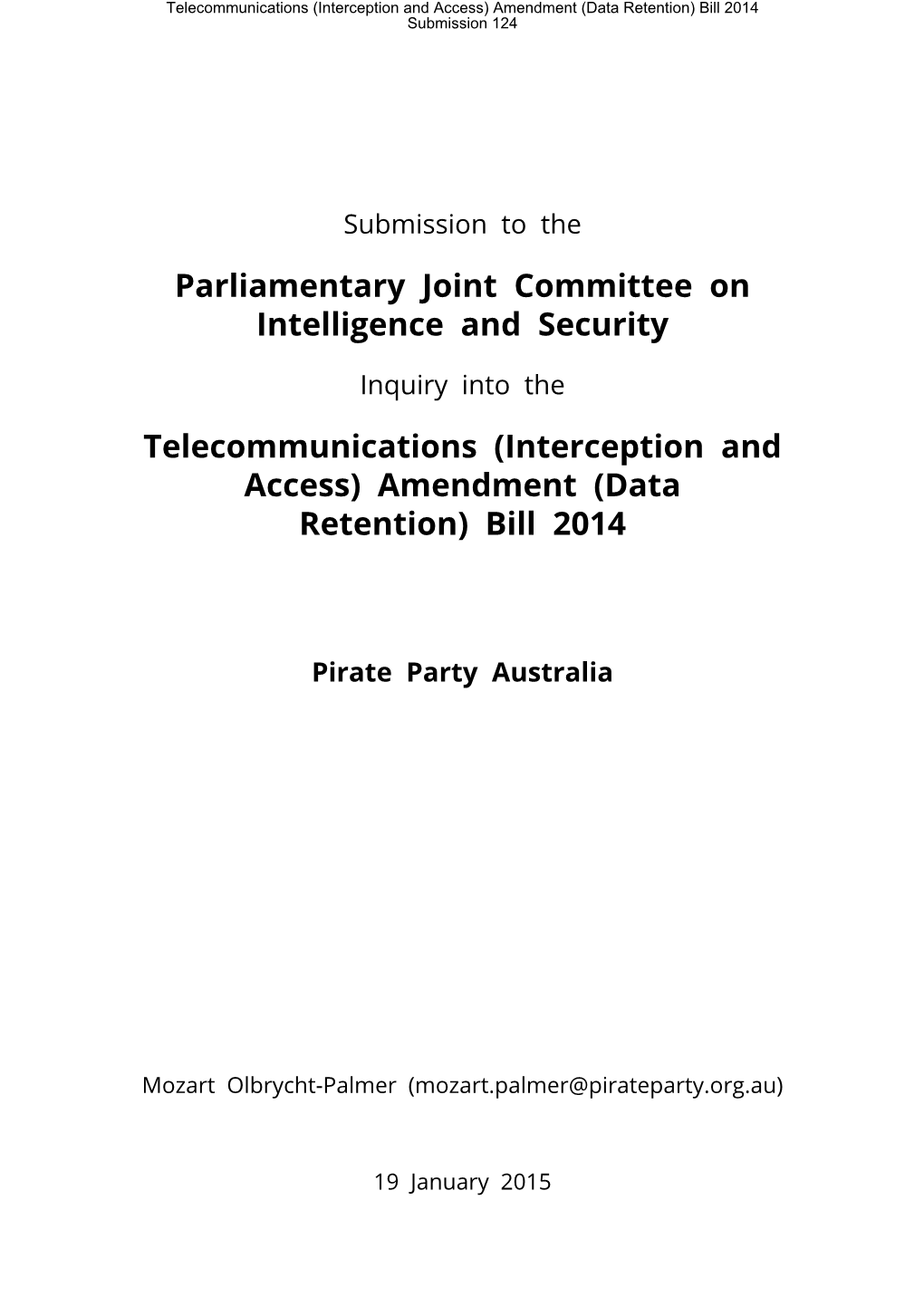 Parliamentary Joint Committee on Intelligence and Security