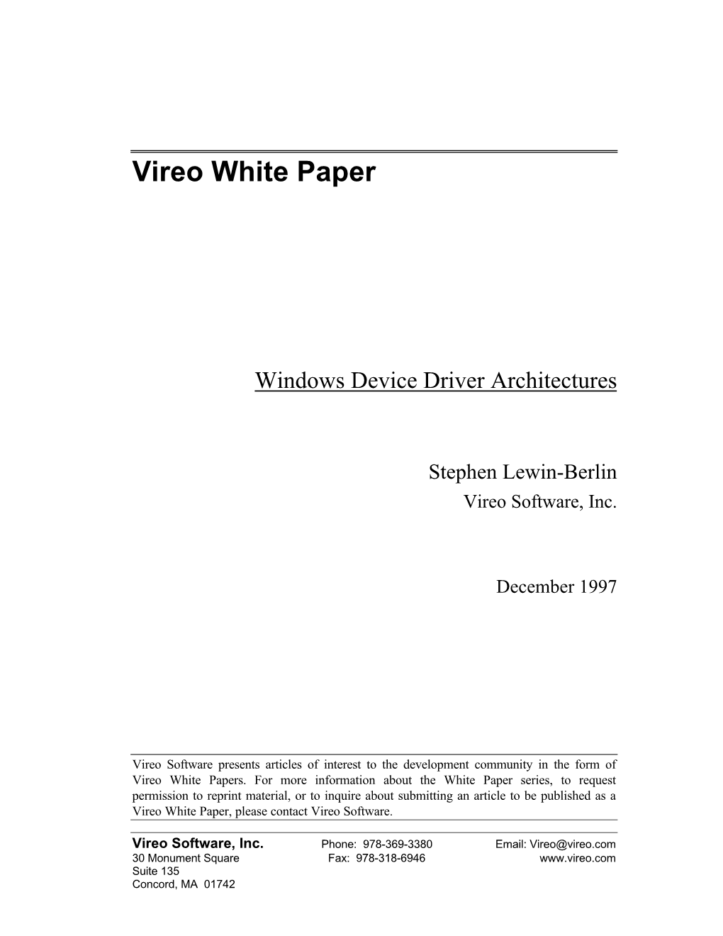Vireo White Paper