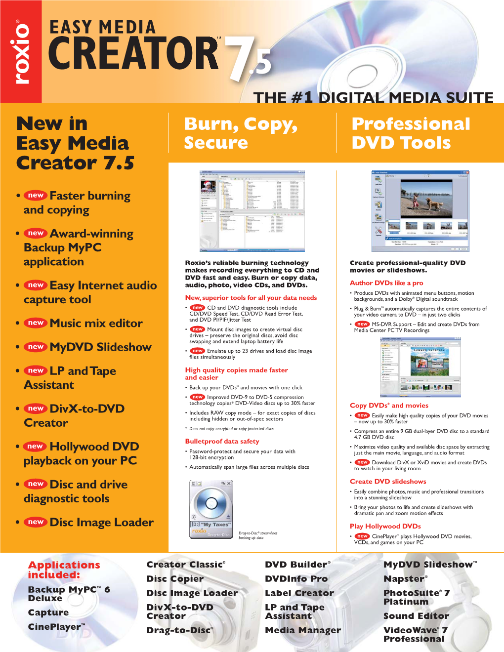 CREATO 7.5 the #1 DIGITAL MEDIA SUITE New in Burn, Copy, Professional Easy Media Secure DVD Tools Creator 7.5