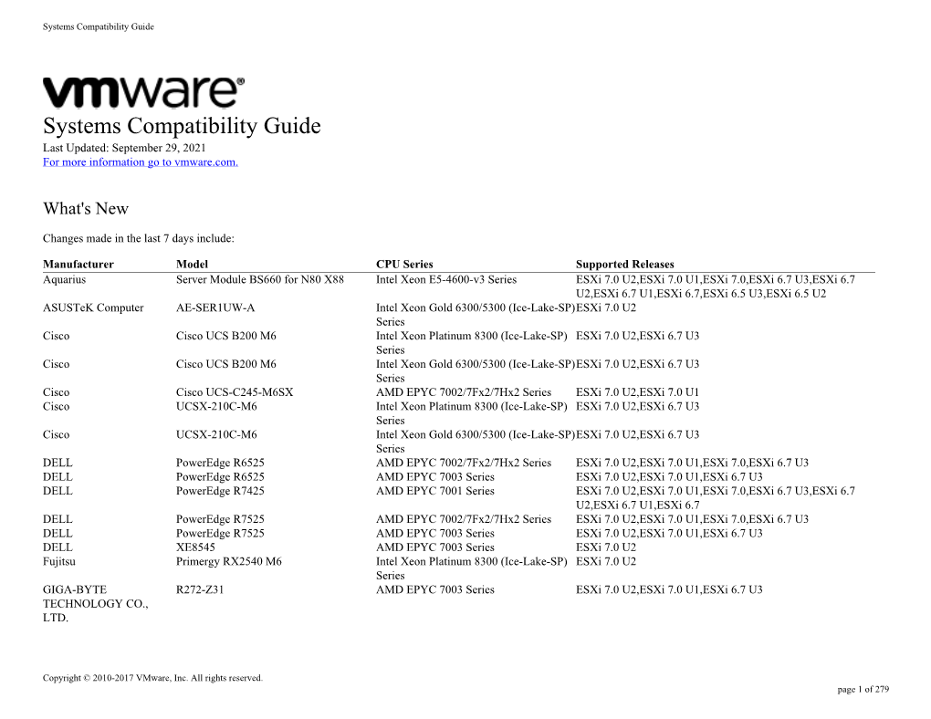 Systems Compatibility Guide