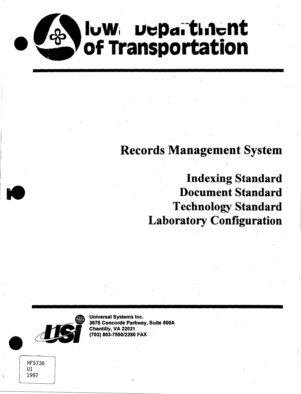 Records Management System: Indexing Standard, Deocument