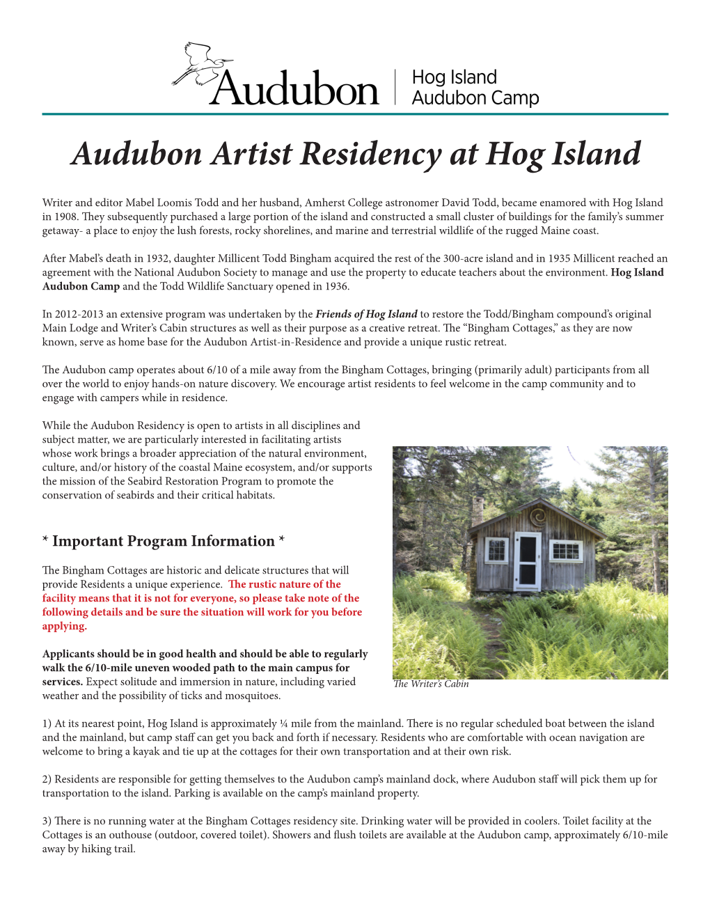 Audubon Artist Residency at Hog Island