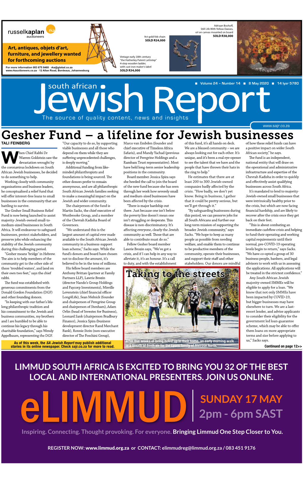 Gesher Fund – a Lifeline for Jewish Businesses TALI FEINBERG “Our Capacity to Do So, by Supporting Marco Van Embden (Founder and of This Fund, It’S All Hands on Deck