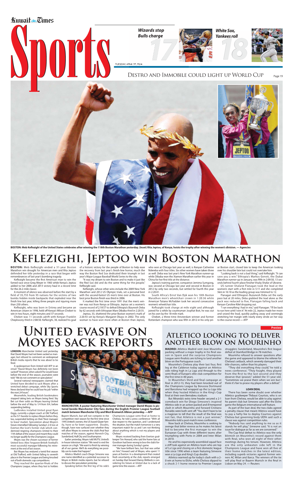 Keflezighi, Jeptoo Win Boston Marathon