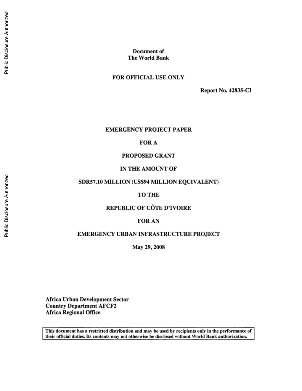 World Bank Document