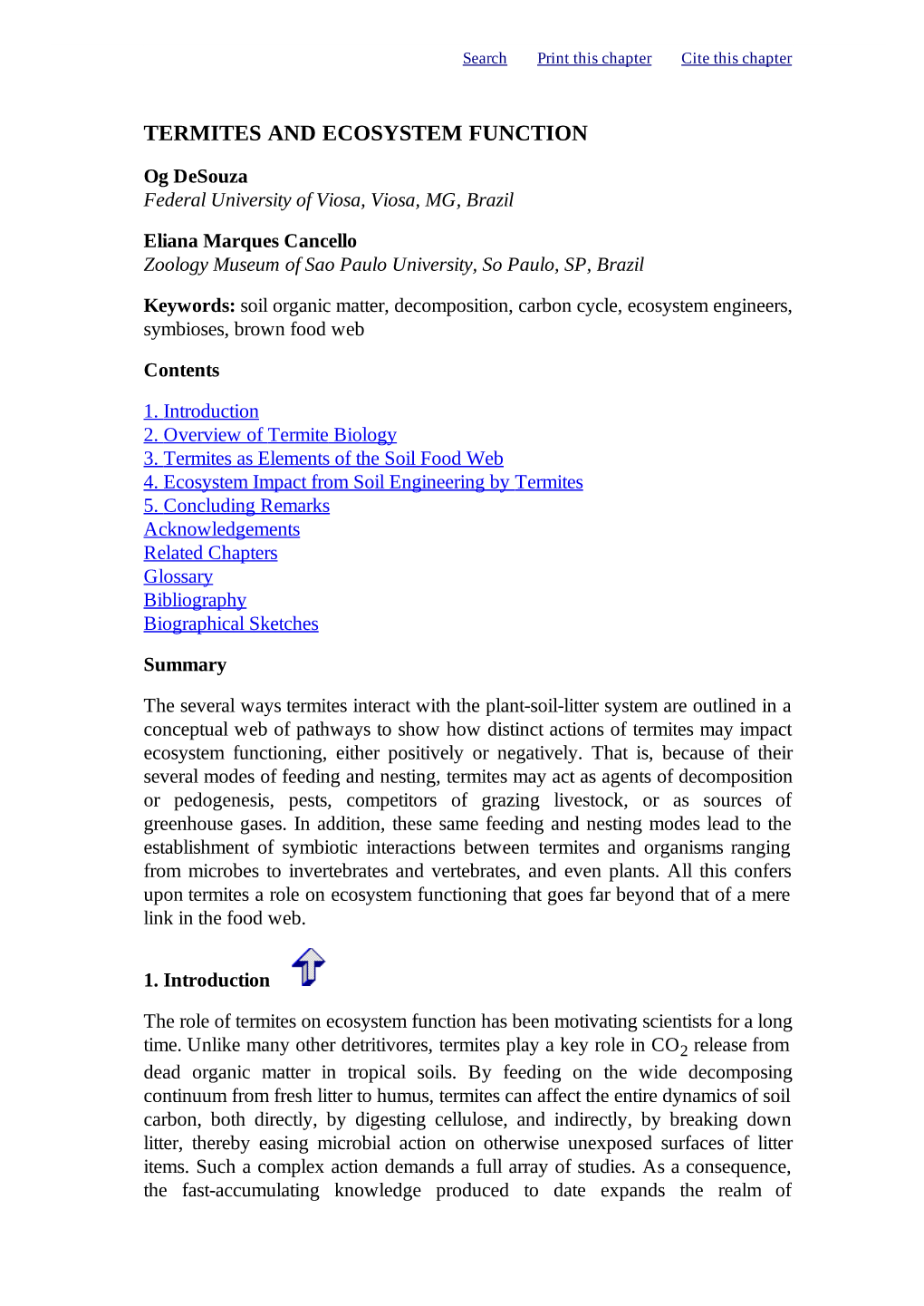 Termites and Ecosystem Function