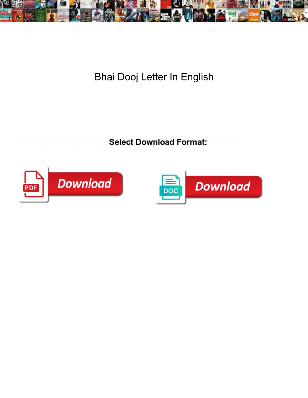 Bhai Dooj Letter in English