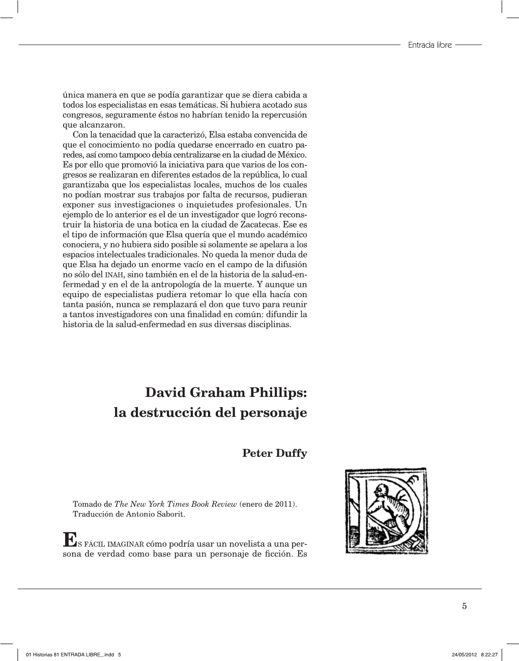 David Graham Phillips: La Destrucción Del Personaje