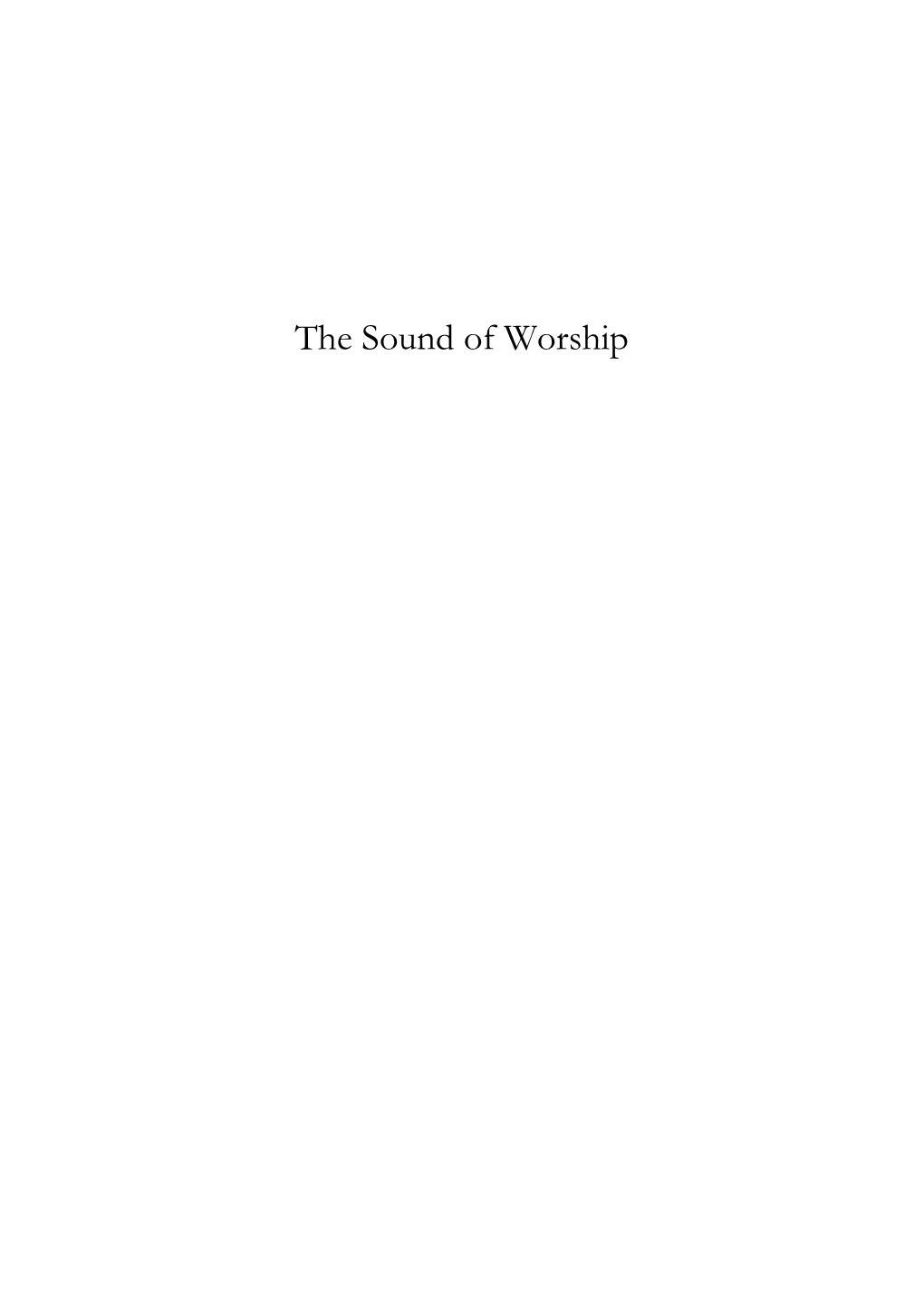 The Sound of Worship