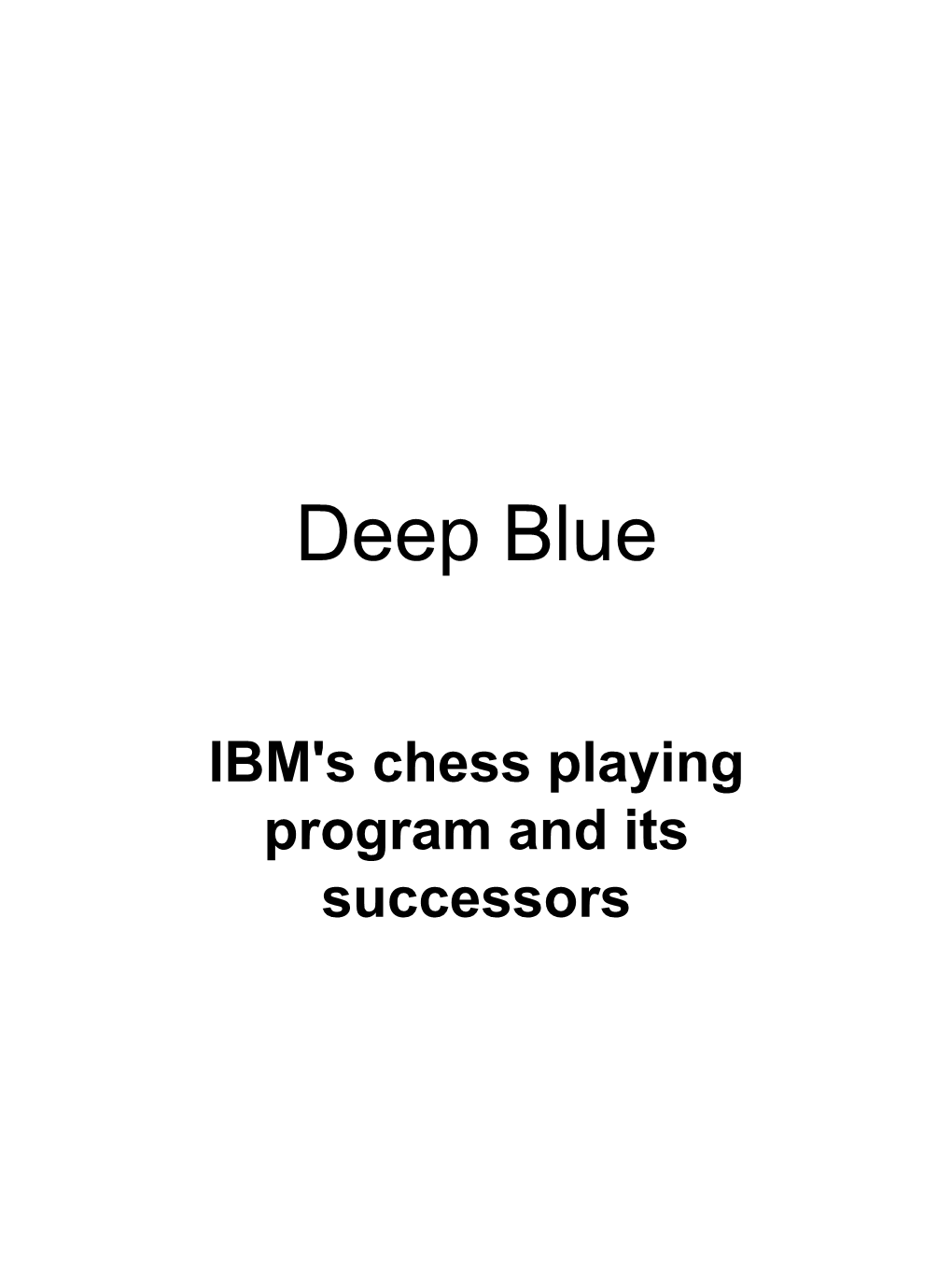 IBM's Deep Blue