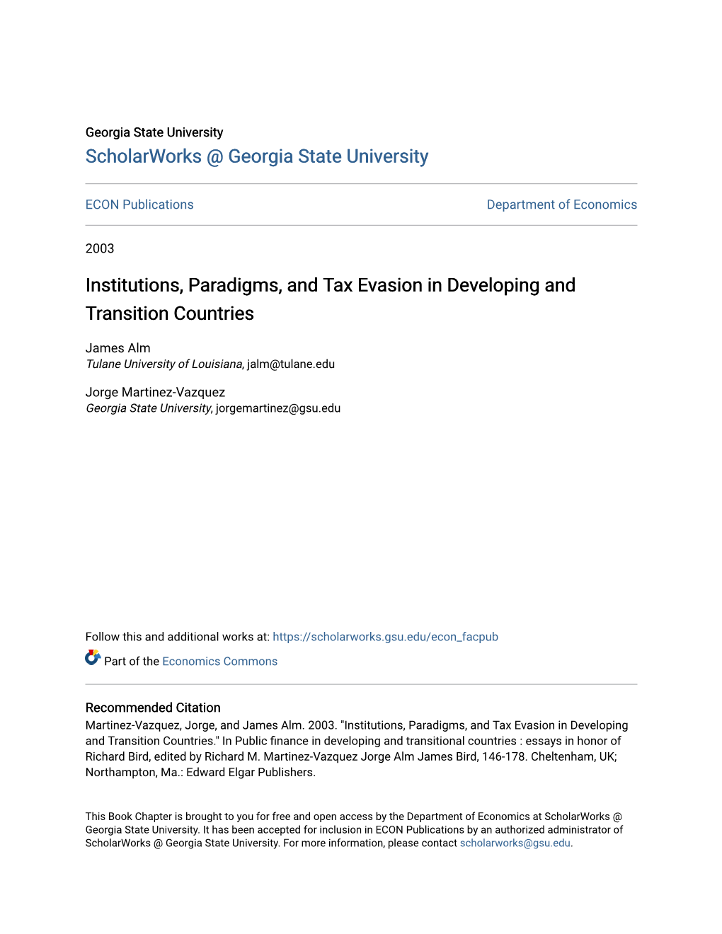 Institutions, Paradigms, and Tax Evasion in Developing and Transition Countries