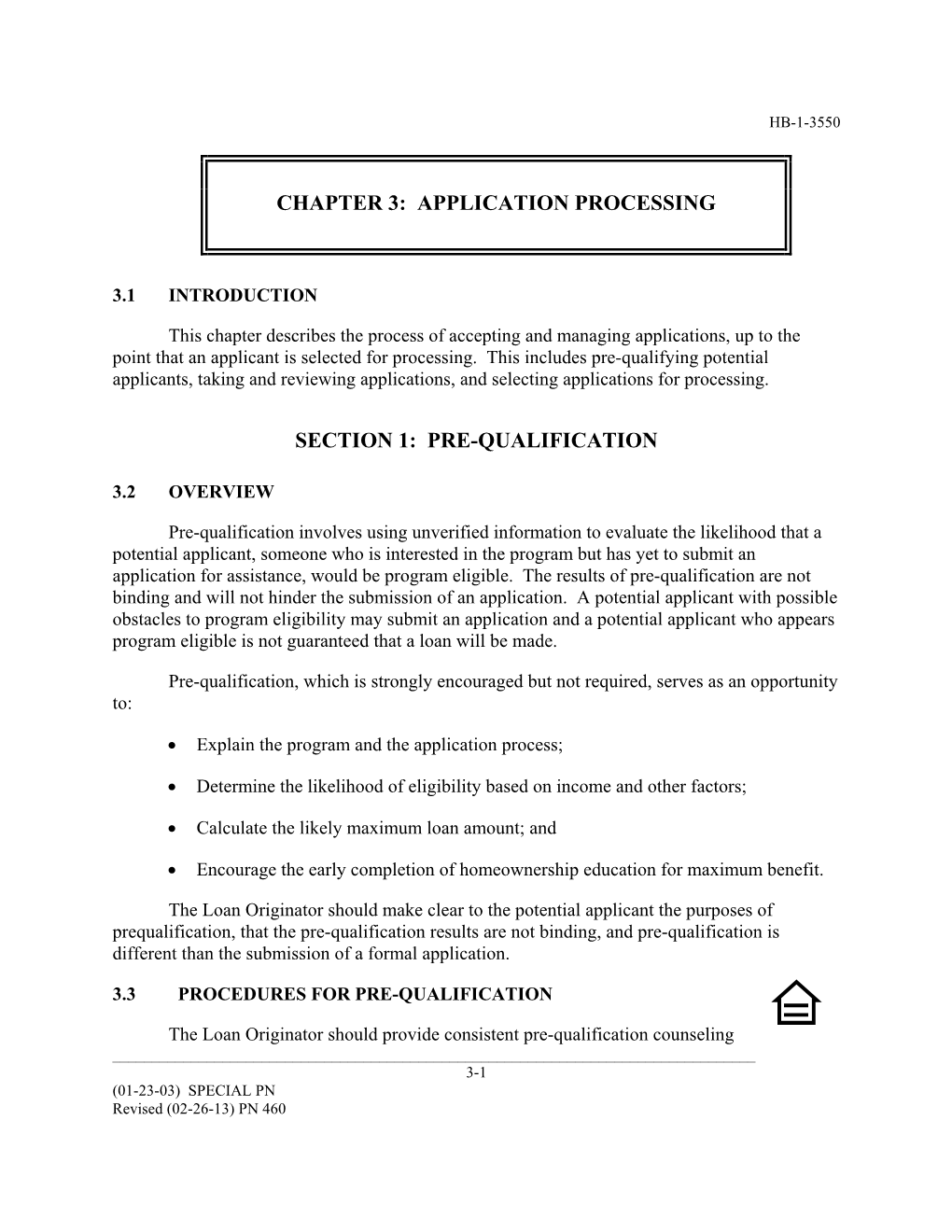 Section 1: Pre-Qualification Chapter 3