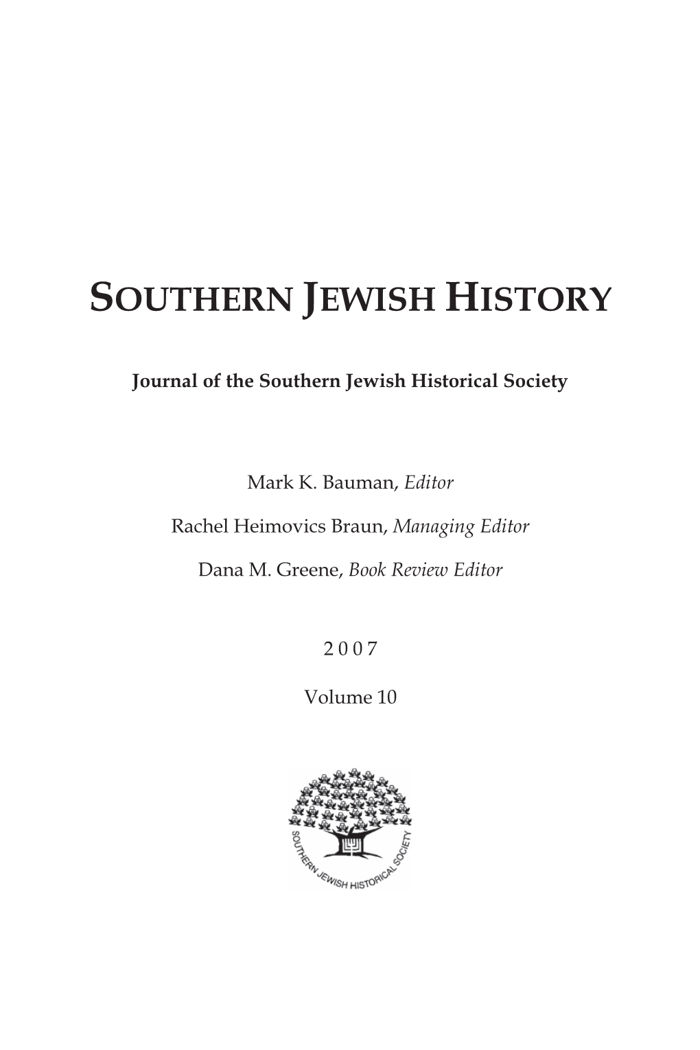 Southern Jewish History