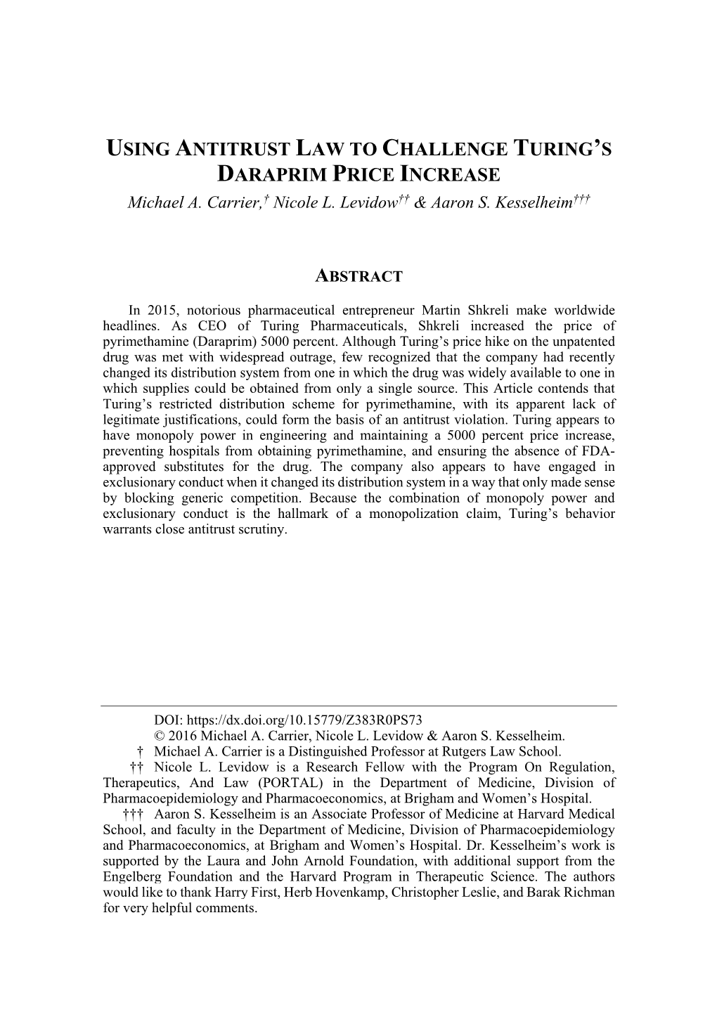 Using Antitrust Law to Challenge Turing's