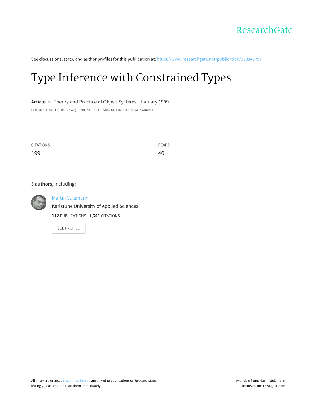 Type Inference with Constrained Types