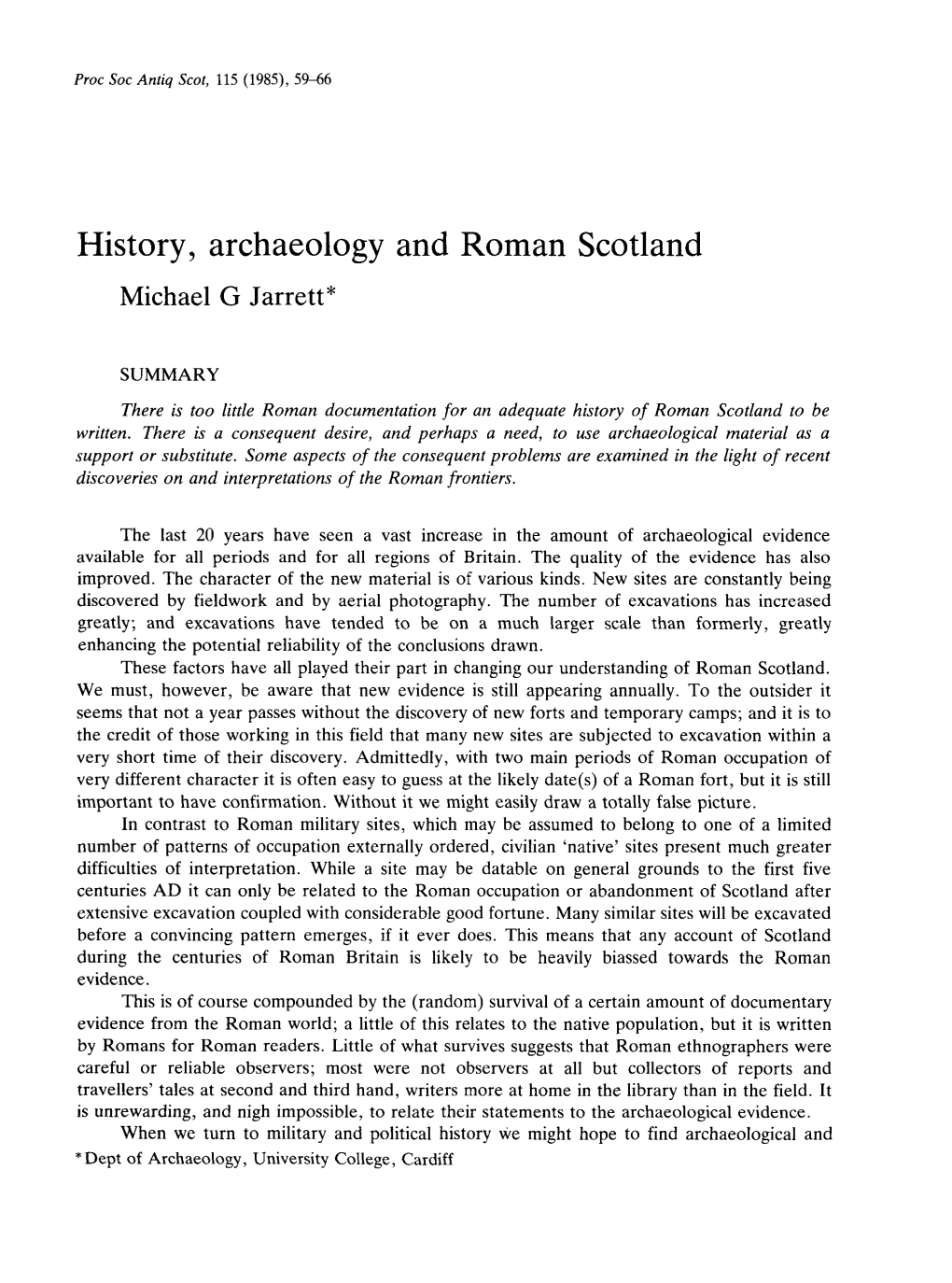 History, Archaeology and Roman Scotland | 61