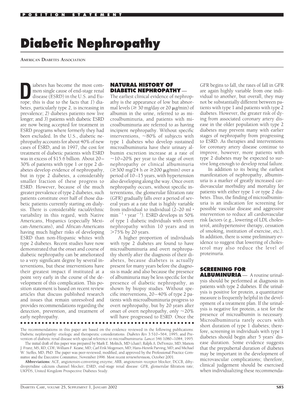 Diabetic Nephropathy