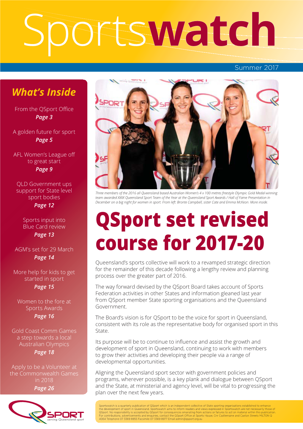 Qsport Set Revised Course for 2017-20