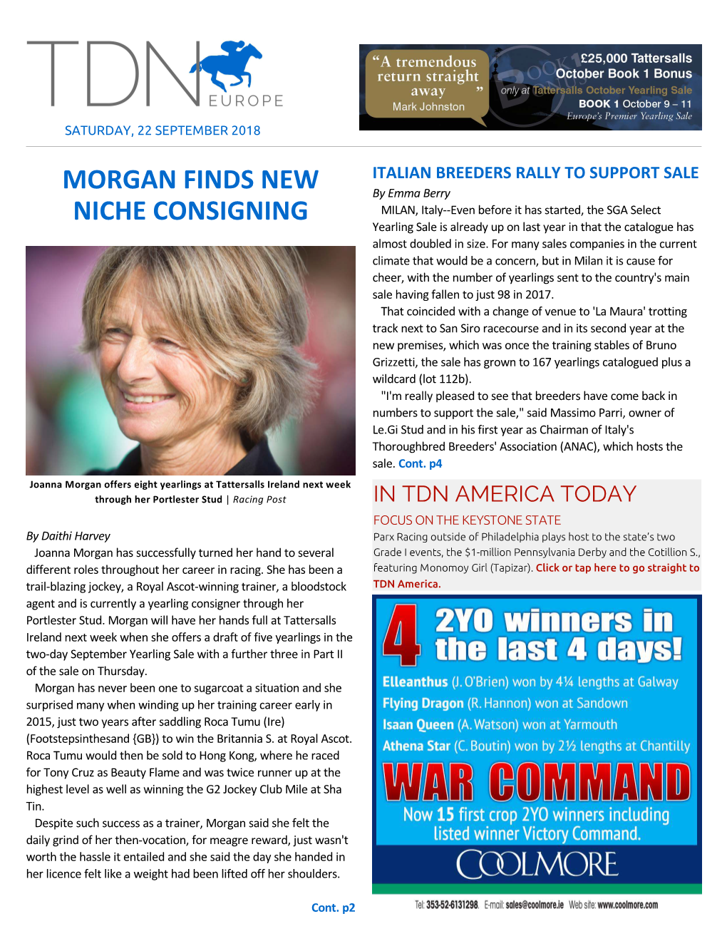 Morgan Finds New Niche Consigning Cont