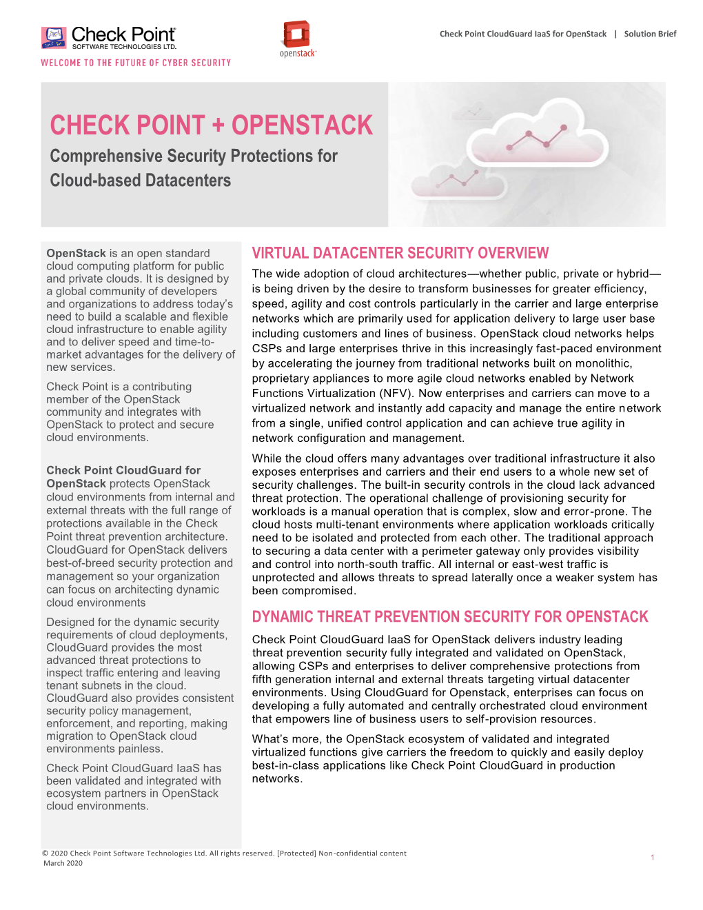 Check Point Cloudguard Iaas for Openstack | Solution Brief