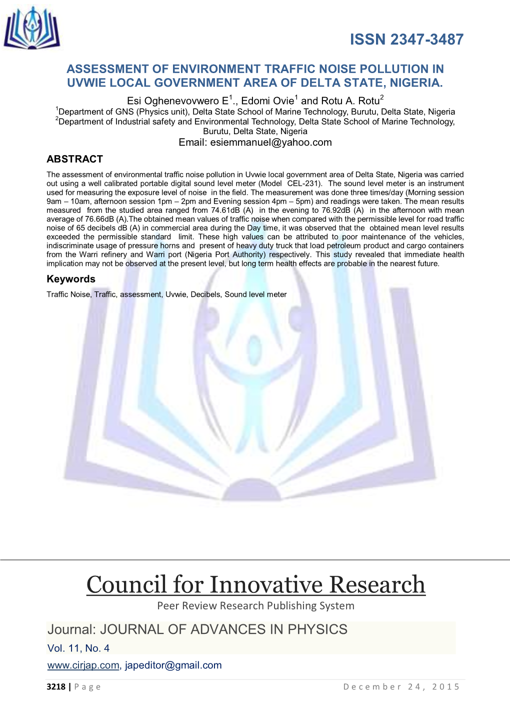 Council for Innovative Research Peer Review Research Publishing System