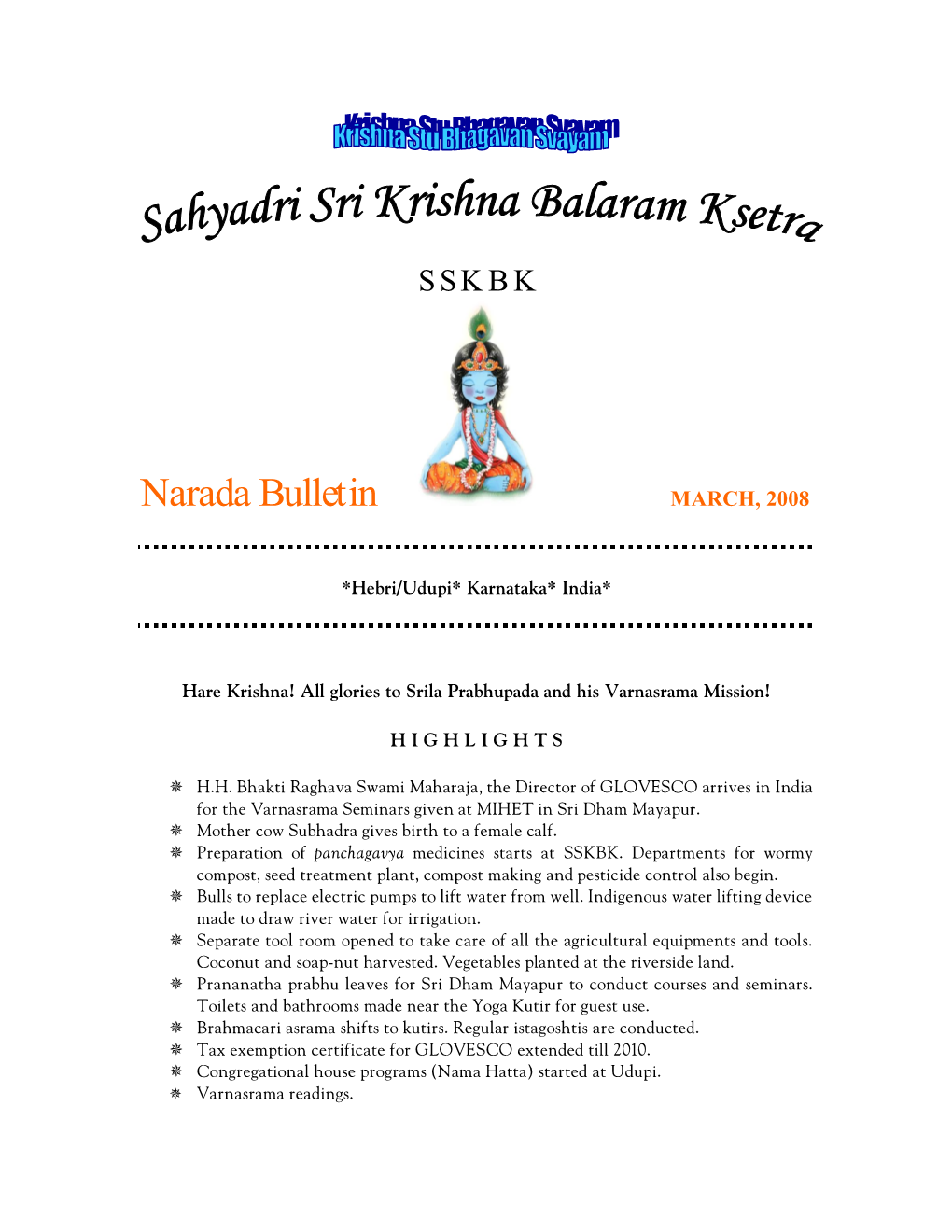 Narada Bulletin March- 2008