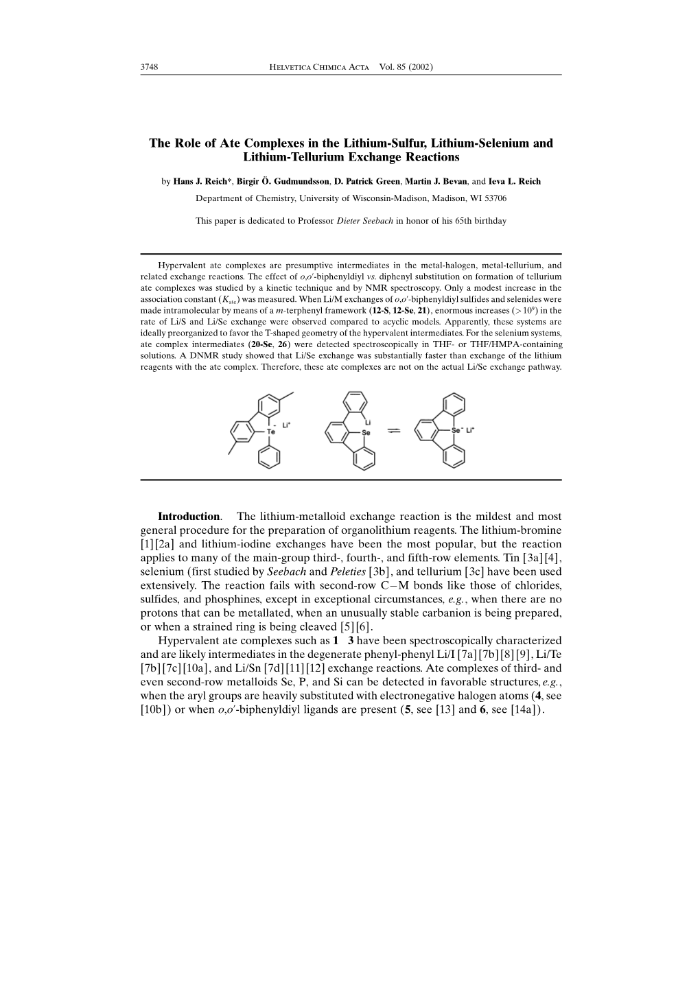 The Role of Ate Complexes in the Lithium-Sulfur, Lithium-Selenium and Lithium-Tellurium Exchange Reactions