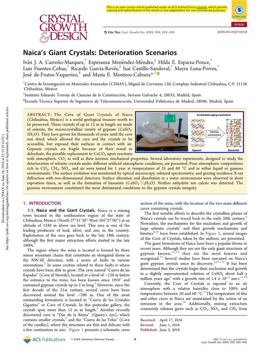 Naica's Giant Crystals: Deterioration Scenarios