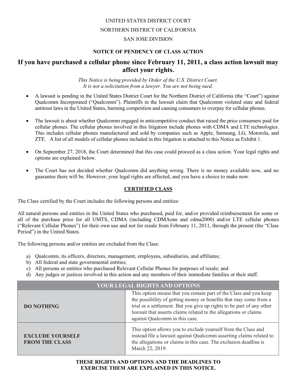 If You Have Purchased a Cellular Phone Since February 11, 2011, a Class Action Lawsuit May Affect Your Rights