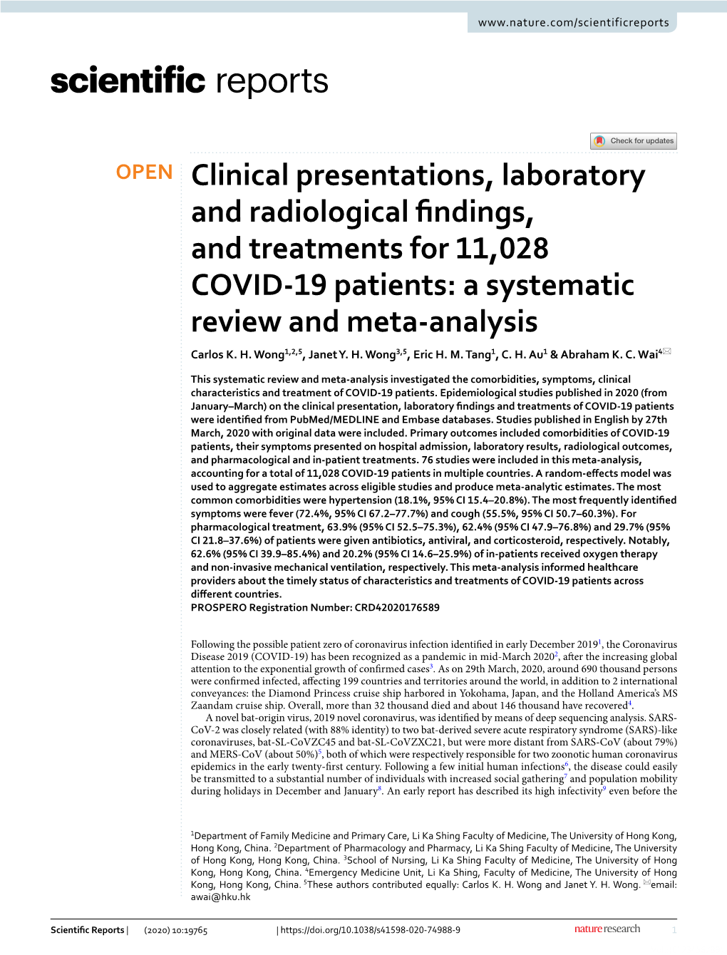 A Systematic Review and Meta‑Analysis Carlos K