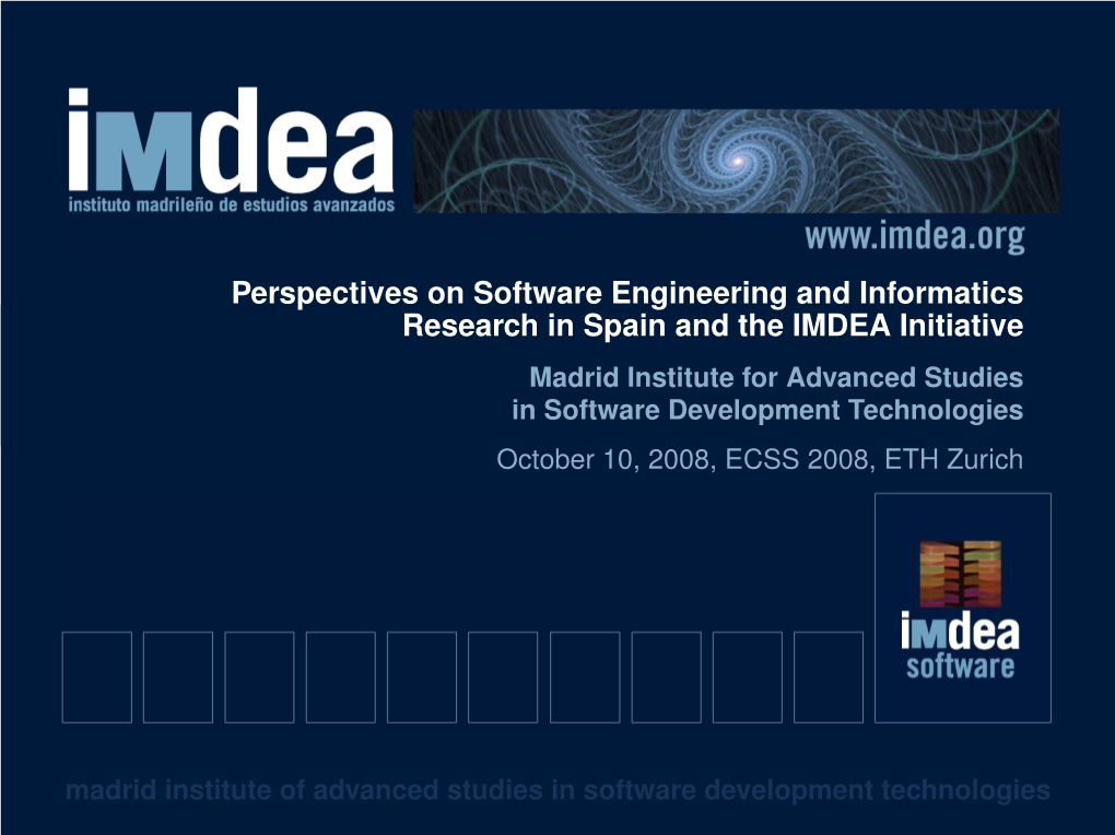 Perspectives on Software Engineering and Informatics Research in Spain