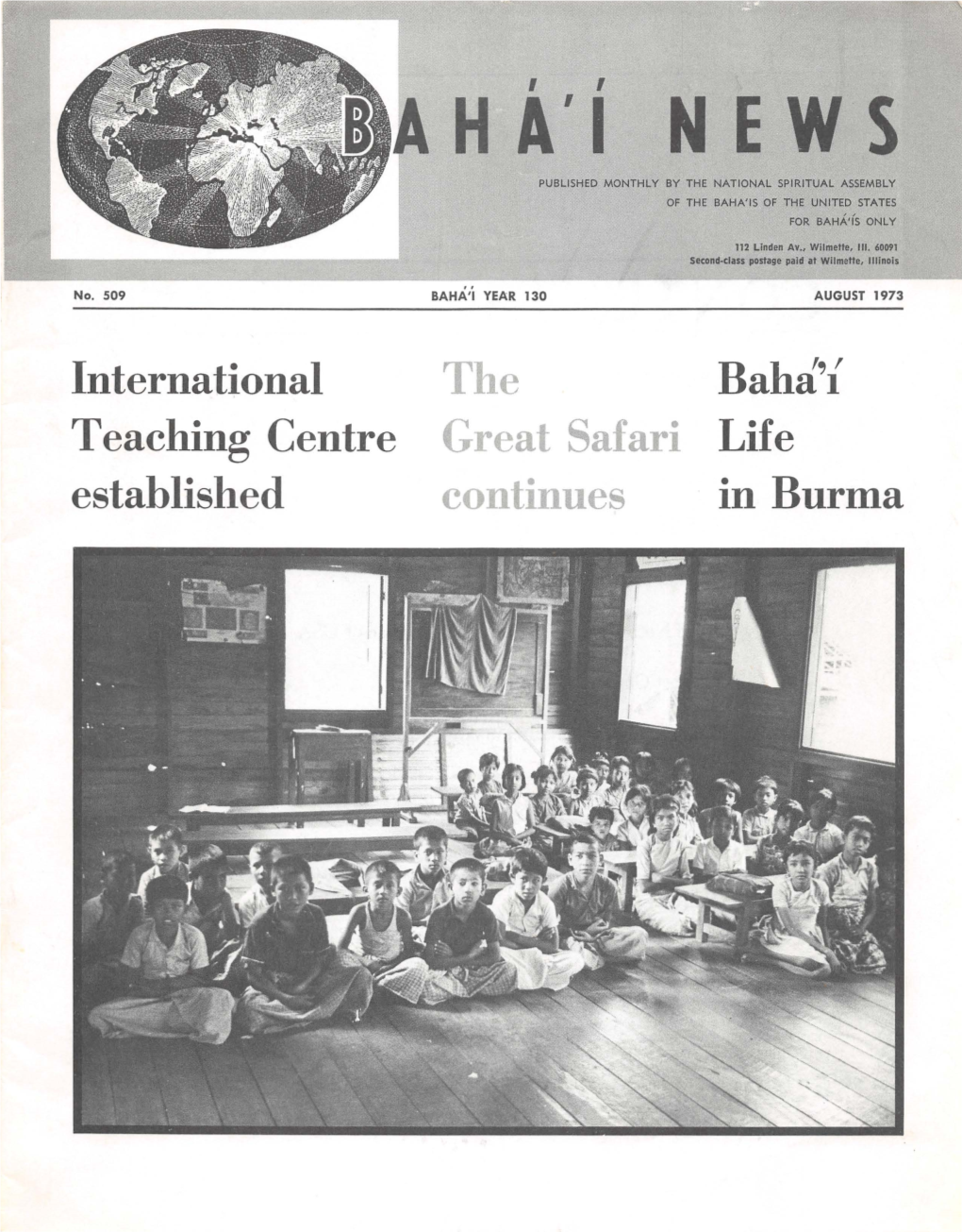 HA' I NEWS PUBLISHED MONTHLY by the NATIONAL SPIRITUAL ASSEMBLY of the BAHA'is of the UNITED STATES for Bahkfs ONLY