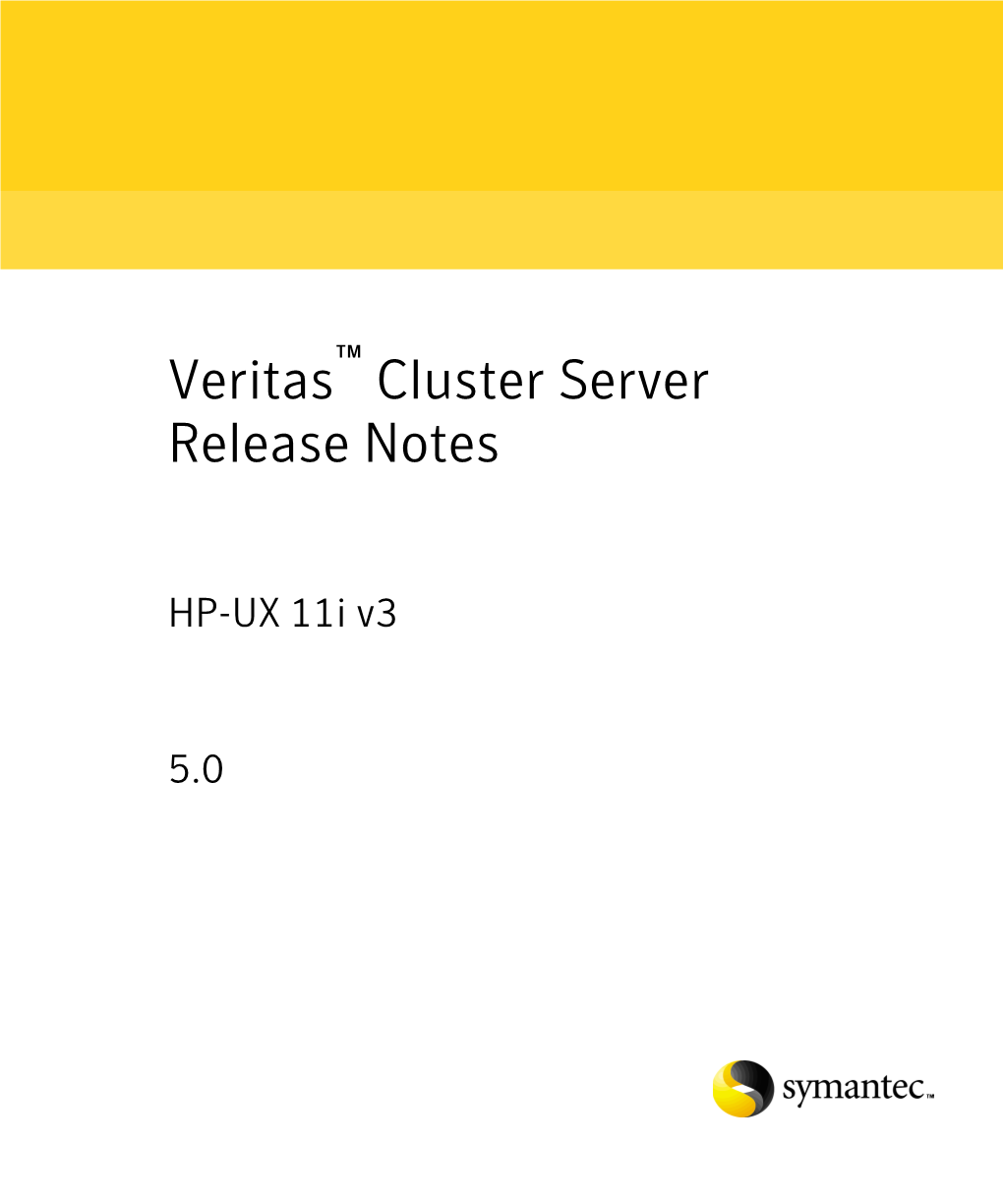 Cluster Server Release Notes