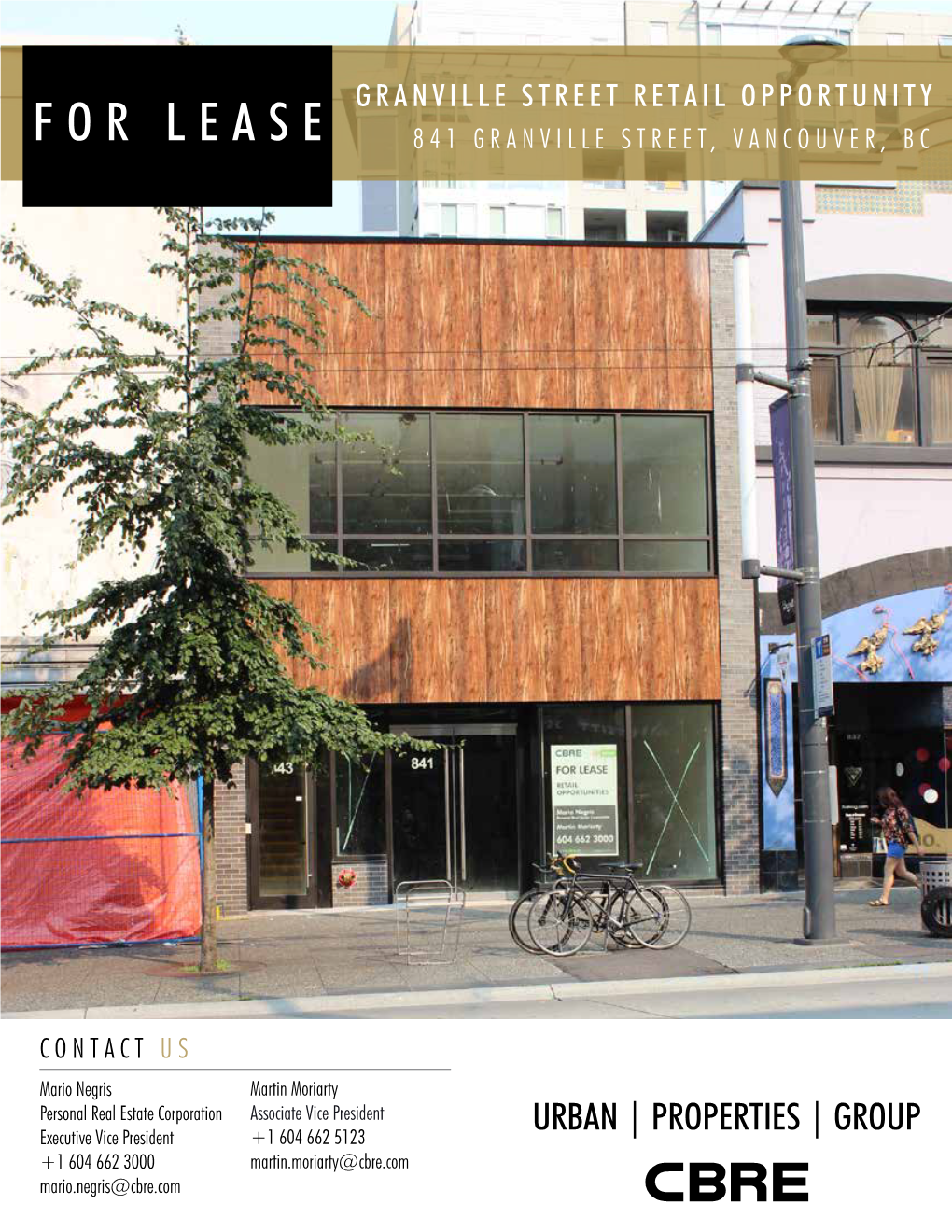 For Lease 841 Granville Street, Vancouver, Bc