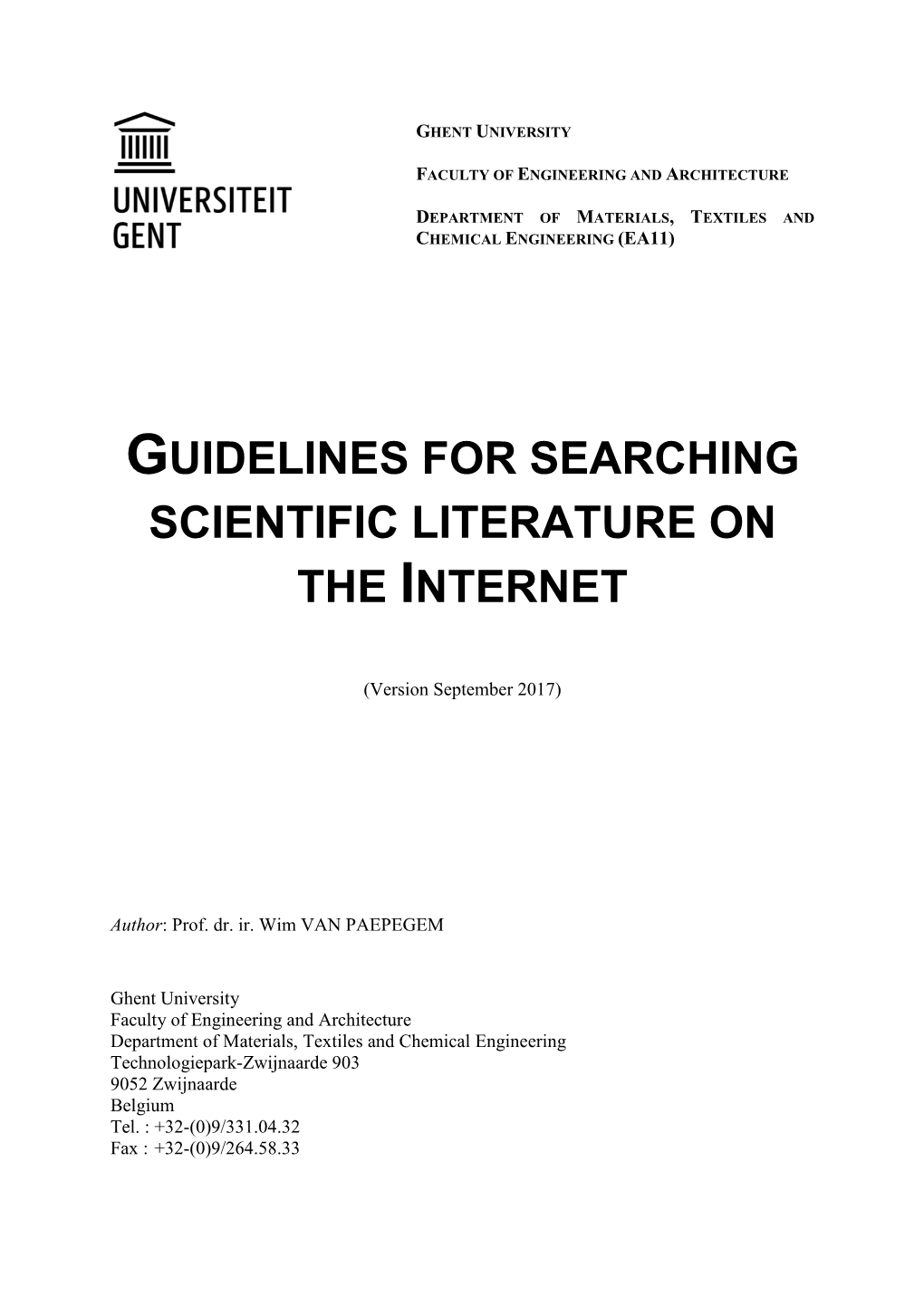 Guidelines for Searching Scientific Literature on the Internet