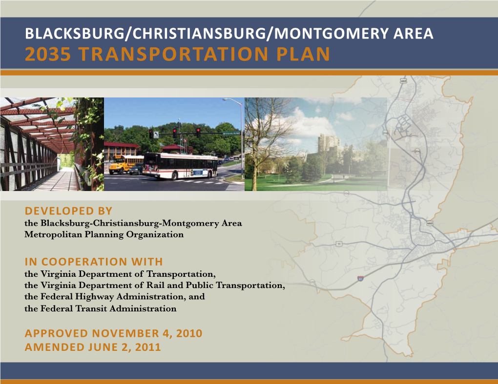 BLACKSBURG/CHRISTIANSBURG/MONTGOMERY AREA 2035 Transportation Plan