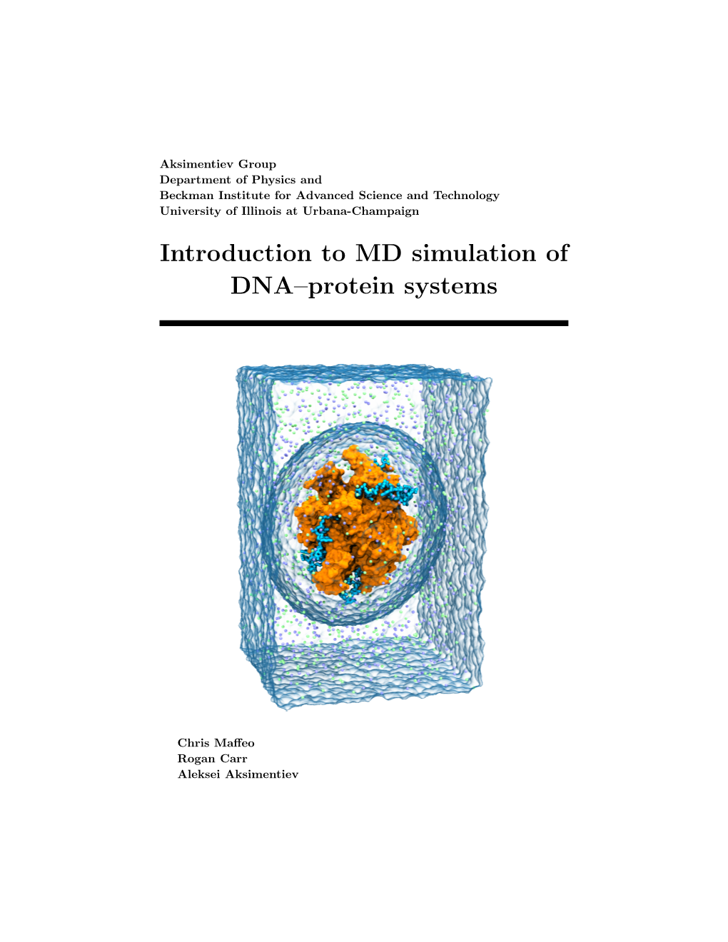Introduction to MD Simulation of DNA–Protein Systems