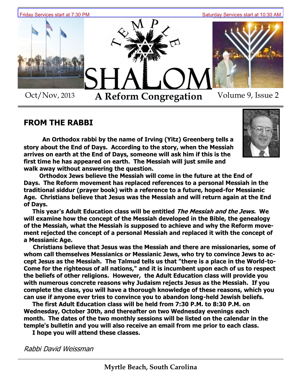 A Reform Congregation Volume 9, Issue 2