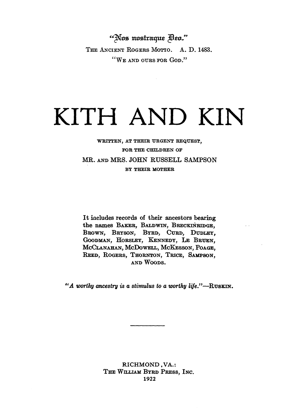 Kith and Kin