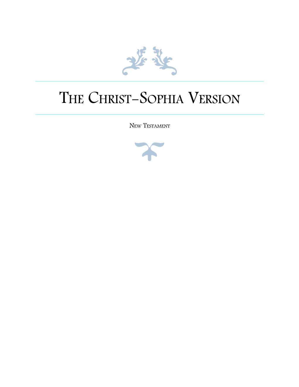 The Christ-Sophia Version