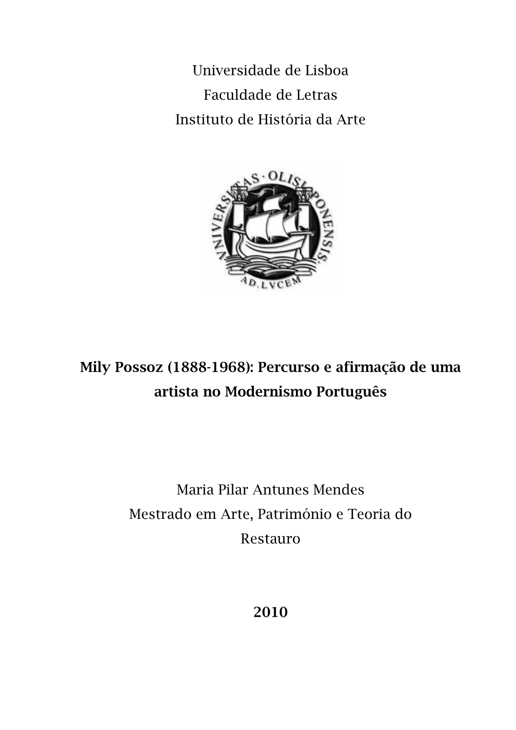 Mily Possoz (1888-1968): Percurso E Afirmação De Uma Artista No Modernismo Português