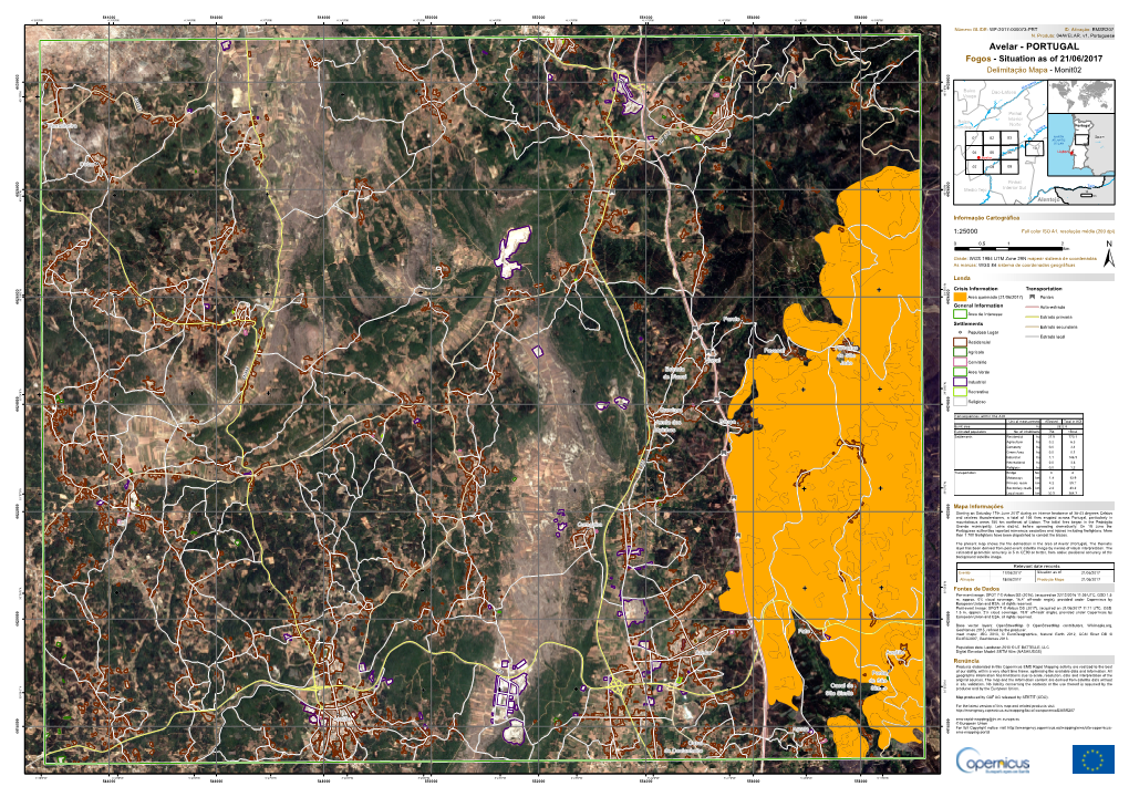 AVELAR, V1, Portuguese Avelar - PORTUGAL Fogos - Situation As of 21/06/2017 Delimitação Mapa - Monit02 0 0 0 0 0 0