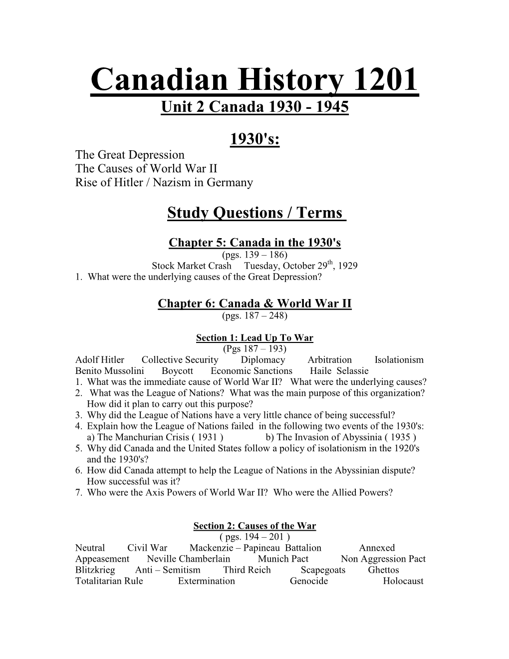Canada & World War II