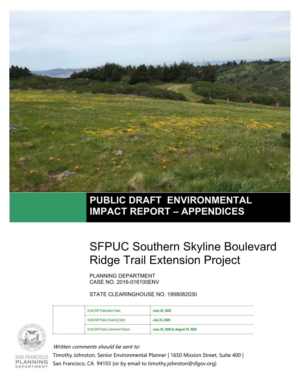 SFPUC Southern Skyline Boulevard Ridge Trail Extension Project