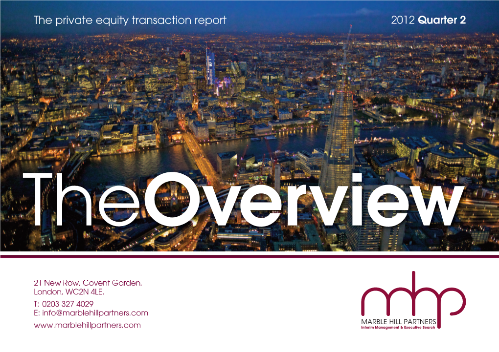 The Private Equity Transaction Report 2012 Quarter 2