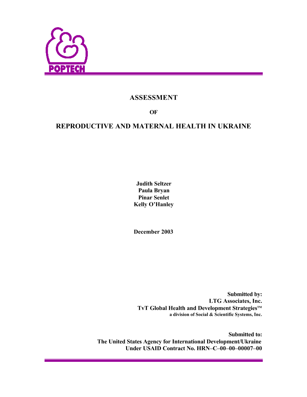 Reproductive and Maternal Health in Ukraine